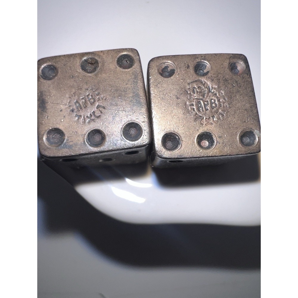 Vintage APB Taxco Mexico Silver Dice Pair Possible Sterling Hollow Dice Rare